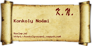 Konkoly Noémi névjegykártya